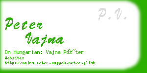 peter vajna business card